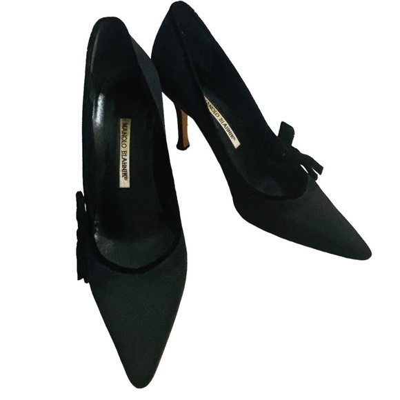 MANOLO Blahnik Satin Bow Pump High Heels SZ 40 US 10 - Picture 2 of 15